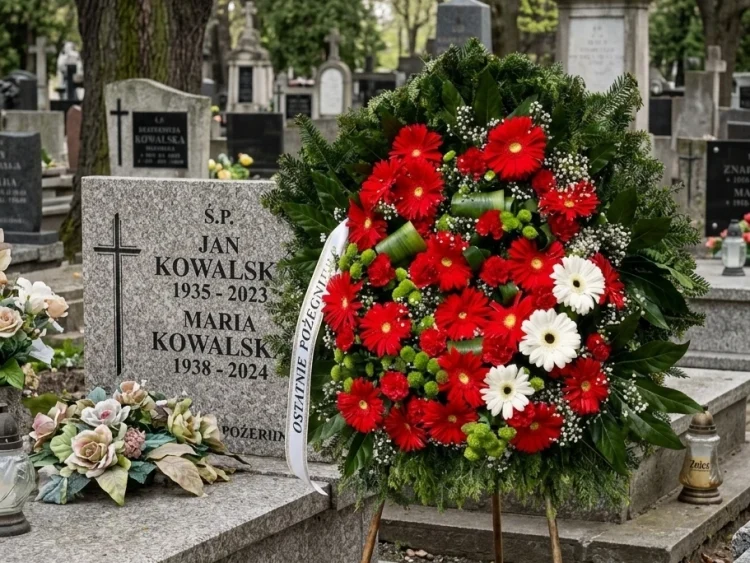 Wieniec z czerwonych kwiatów