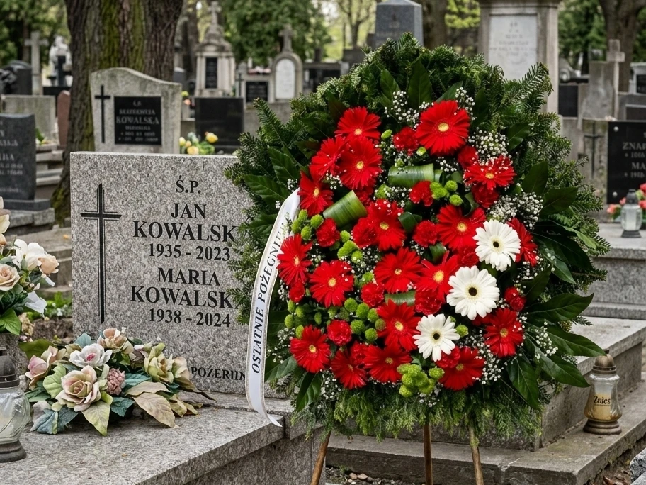 Wieniec z czerwonych kwiatów