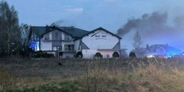 Pożar sali bankietowej w Krajnie Drugim