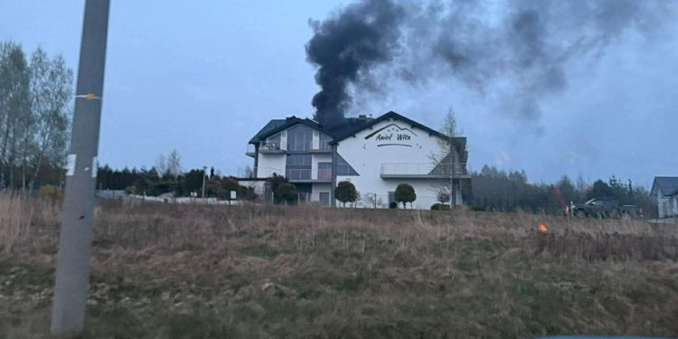 Pożar sali bankietowej w Krajnie Drugim