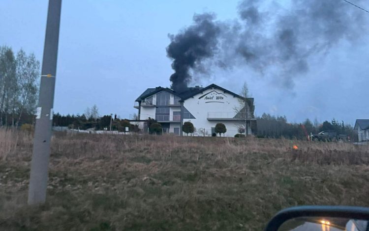 Pożar sali bankietowej w Krajnie Drugim