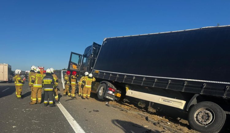 Wypadek na trasie S7 w Tokarni