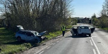 Sześć osób trafiło do szpitala, w tym dzieci. Zderzenie aut w gminie Łopuszno