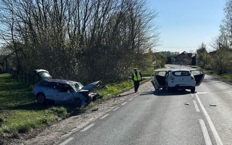Sześć osób trafiło do szpitala, w tym dzieci. Zderzenie aut w gminie Łopuszno
