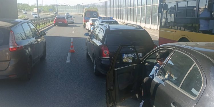 Zderzenie czterech aut na ulicy Grunwaldzkiej