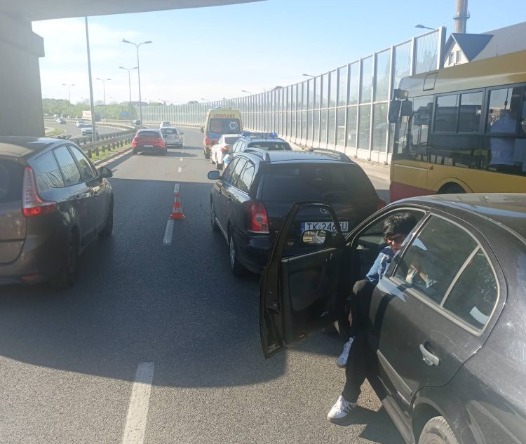 Zderzenie czterech aut na ulicy Grunwaldzkiej