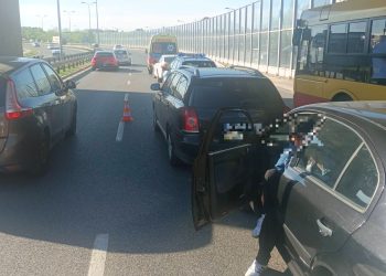 Zderzenie czterech aut na ulicy Grunwaldzkiej