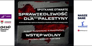 „Sprawiedliwość dla Palestyny”. Już niedługo spotkanie otwarte w Pałacyku Zielińskiego