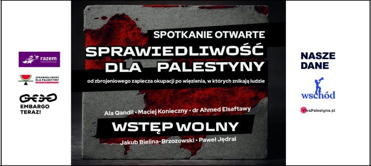 „Sprawiedliwość dla Palestyny”. Już niedługo spotkanie otwarte w Pałacyku Zielińskiego