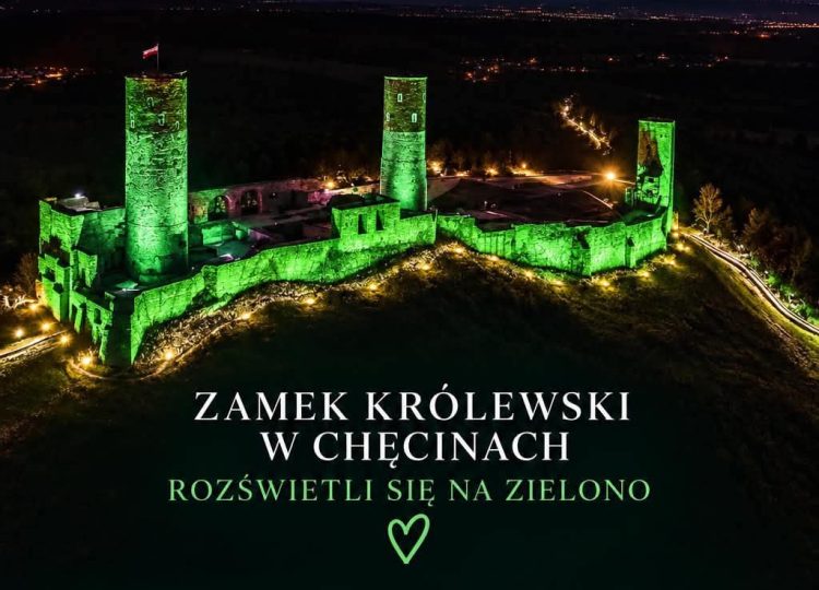 Zamek w Chęcinach i budynki w Kielcach zaświecą na zielono. Akcja zwraca uwagę na chore dzieci